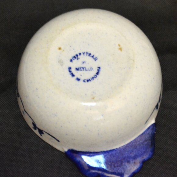 Pair Of Metlox Pottery Vintage Soup Bowls Poppytrail Pattern Provincial Blue - Picture 7 of 8